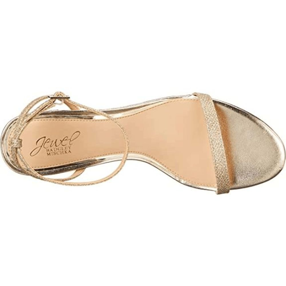 Badgley Mischka Womens Danni Ii Heeled Sandal, Gold Fabric, 8.5 US - Picture 4 of 4